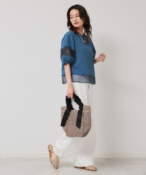 SunaUna / スーナウーナ シャツ・ブラウス | 【無地＆ドット／オーガンジー使用】Tブラウス | 詳細3