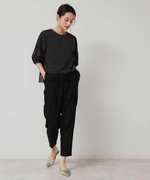 SunaUna / スーナウーナ シャツ・ブラウス | 【無地＆ドット／オーガンジー使用】Tブラウス | 詳細4