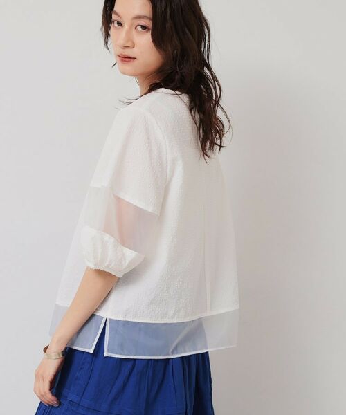 SunaUna / スーナウーナ シャツ・ブラウス | 【無地＆ドット／オーガンジー使用】Tブラウス | 詳細5
