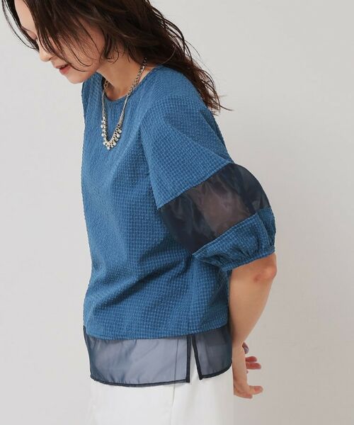 SunaUna / スーナウーナ シャツ・ブラウス | 【無地＆ドット／オーガンジー使用】Tブラウス | 詳細9