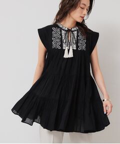 SunaUna / スーナウーナ チュニック | 【刺繍／インド綿】ティアードブラウス