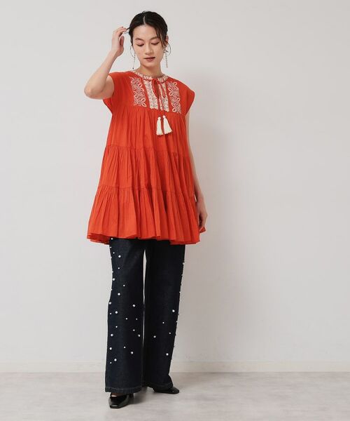 SunaUna / スーナウーナ チュニック | 【刺繍／インド綿】ティアードブラウス | 詳細4