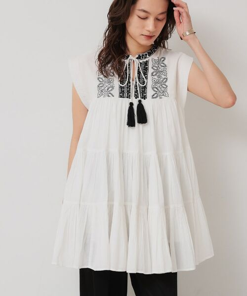 SunaUna / スーナウーナ チュニック | 【刺繍／インド綿】ティアードブラウス | 詳細5