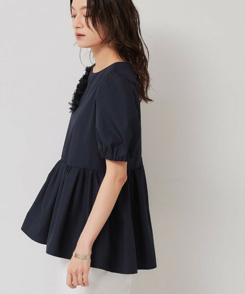 SunaUna / スーナウーナ シャツ・ブラウス | 【接触冷感／ペプラム】コサージュ風ブラウス | 詳細10