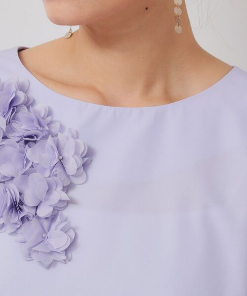 SunaUna / スーナウーナ シャツ・ブラウス | 【接触冷感／ペプラム】コサージュ風ブラウス | 詳細16