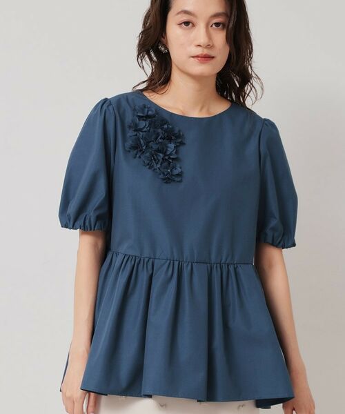 SunaUna / スーナウーナ シャツ・ブラウス | 【接触冷感／ペプラム】コサージュ風ブラウス | 詳細7