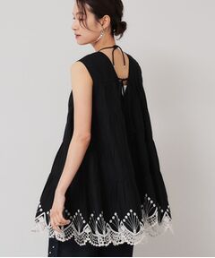 SunaUna / スーナウーナ シャツ・ブラウス | 【裾スカラ刺繍／綿ボイル】ティアードブラウス