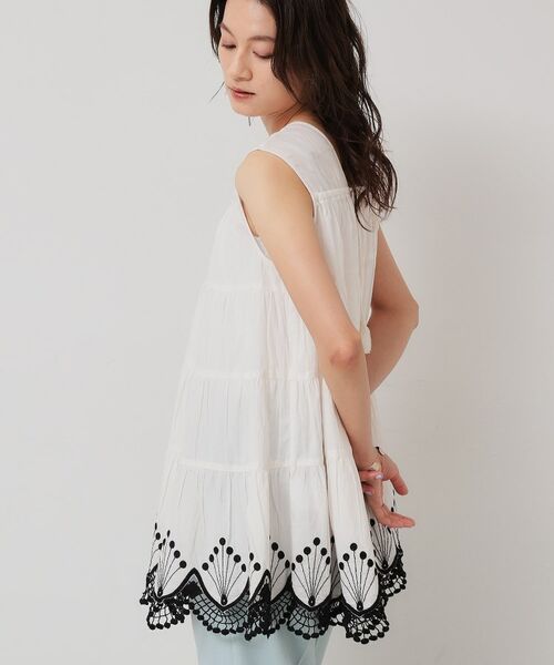 SunaUna / スーナウーナ シャツ・ブラウス | 【裾スカラ刺繍／綿ボイル】ティアードブラウス | 詳細11
