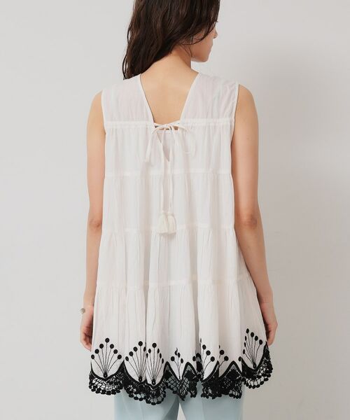 SunaUna / スーナウーナ シャツ・ブラウス | 【裾スカラ刺繍／綿ボイル】ティアードブラウス | 詳細12