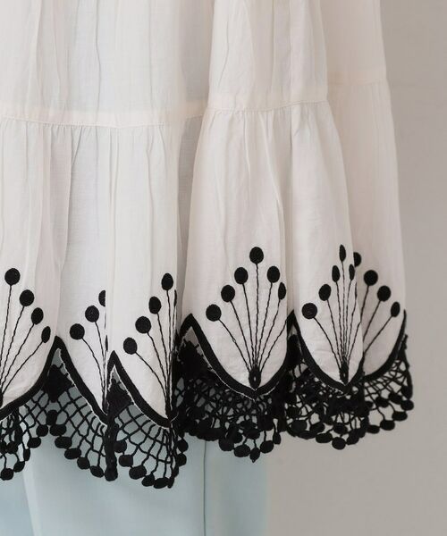 SunaUna / スーナウーナ シャツ・ブラウス | 【裾スカラ刺繍／綿ボイル】ティアードブラウス | 詳細16