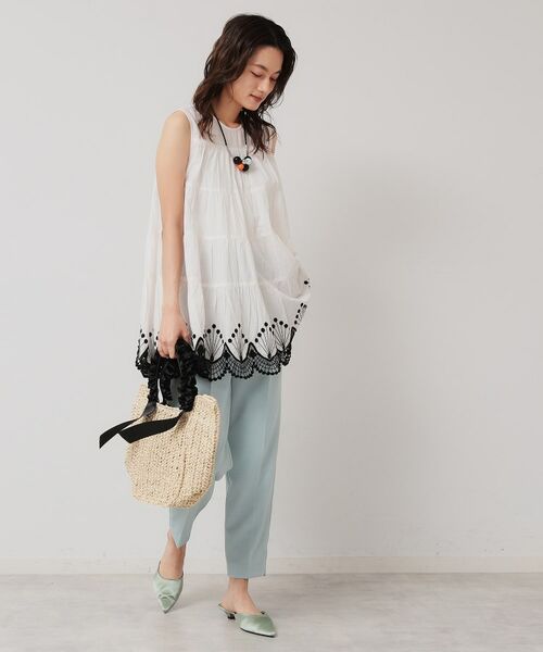 SunaUna / スーナウーナ シャツ・ブラウス | 【裾スカラ刺繍／綿ボイル】ティアードブラウス | 詳細2