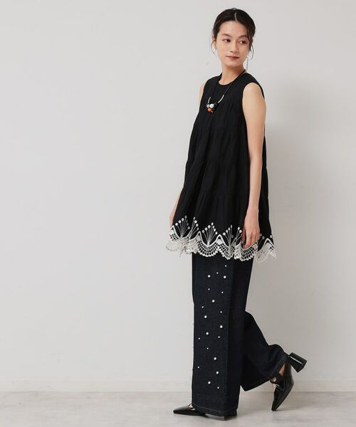 SunaUna / スーナウーナ シャツ・ブラウス | 【裾スカラ刺繍／綿ボイル】ティアードブラウス | 詳細3