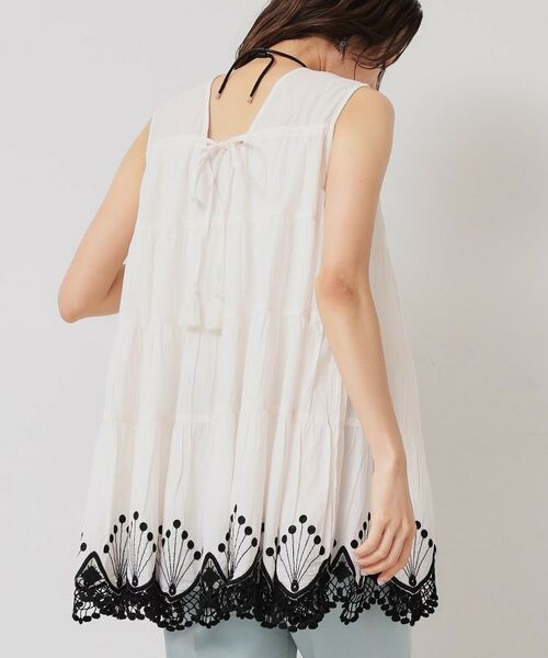 SunaUna / スーナウーナ シャツ・ブラウス | 【裾スカラ刺繍／綿ボイル】ティアードブラウス | 詳細6