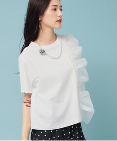SunaUna / スーナウーナ カットソー | 【オーガンジーラッフル】大人フェミニンTシャツ