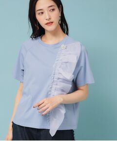 SunaUna / スーナウーナ カットソー | 【オーガンジーラッフル】大人フェミニンTシャツ