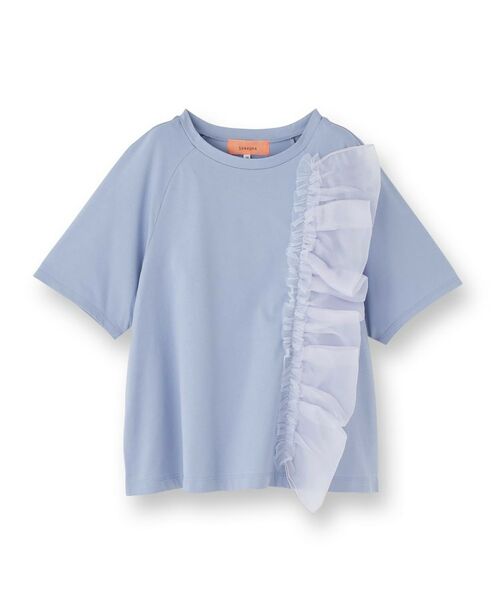 SunaUna / スーナウーナ カットソー | 【オーガンジーラッフル】大人フェミニンTシャツ | 詳細1