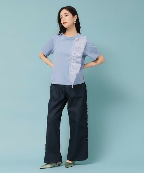 SunaUna / スーナウーナ カットソー | 【オーガンジーラッフル】大人フェミニンTシャツ | 詳細12