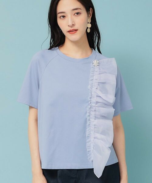 SunaUna / スーナウーナ カットソー | 【オーガンジーラッフル】大人フェミニンTシャツ | 詳細14