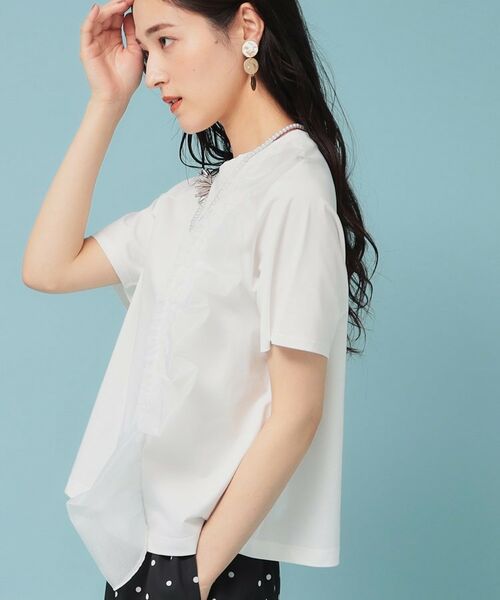 SunaUna / スーナウーナ カットソー | 【オーガンジーラッフル】大人フェミニンTシャツ | 詳細2