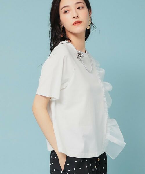 SunaUna / スーナウーナ カットソー | 【オーガンジーラッフル】大人フェミニンTシャツ | 詳細3