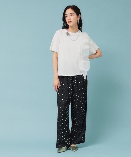 SunaUna / スーナウーナ カットソー | 【オーガンジーラッフル】大人フェミニンTシャツ | 詳細4