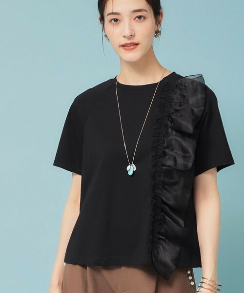 SunaUna / スーナウーナ カットソー | 【オーガンジーラッフル】大人フェミニンTシャツ | 詳細6