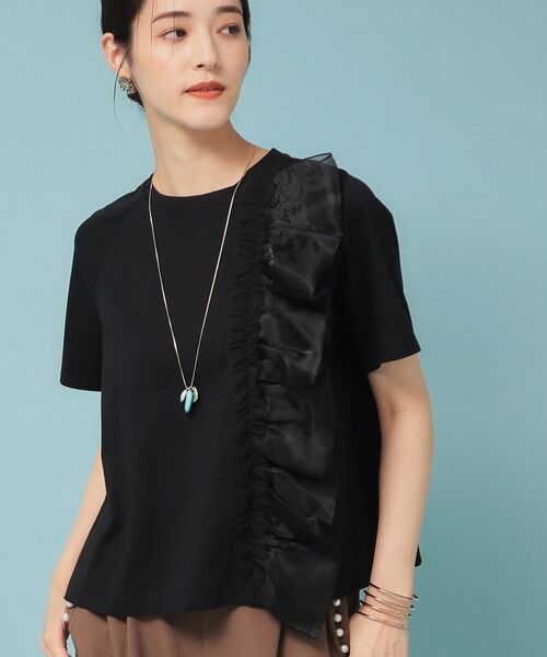 SunaUna / スーナウーナ カットソー | 【オーガンジーラッフル】大人フェミニンTシャツ | 詳細7