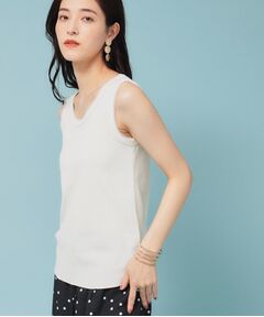 SunaUna / スーナウーナ カットソー | 【異素材使い】ワイドリブタンクトップ