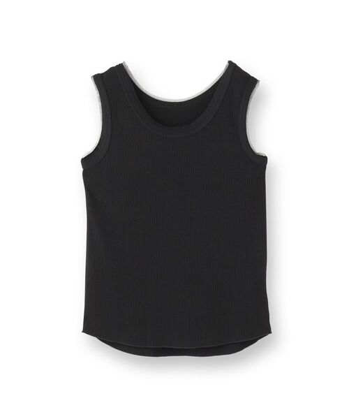 SunaUna / スーナウーナ カットソー | 【異素材使い】ワイドリブタンクトップ | 詳細1