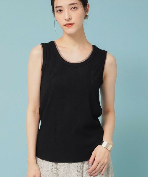 SunaUna / スーナウーナ カットソー | 【異素材使い】ワイドリブタンクトップ | 詳細10