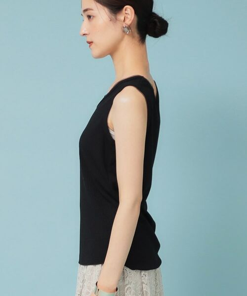 SunaUna / スーナウーナ カットソー | 【異素材使い】ワイドリブタンクトップ | 詳細11