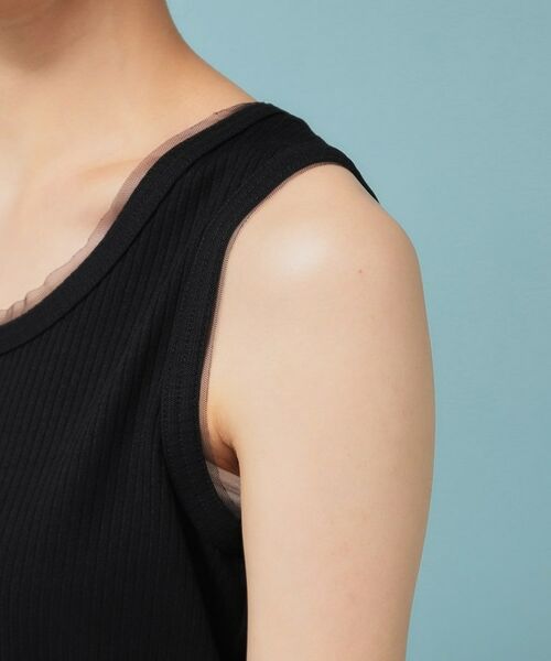 SunaUna / スーナウーナ カットソー | 【異素材使い】ワイドリブタンクトップ | 詳細14