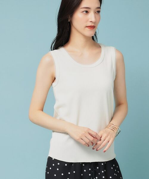 SunaUna / スーナウーナ カットソー | 【異素材使い】ワイドリブタンクトップ | 詳細2