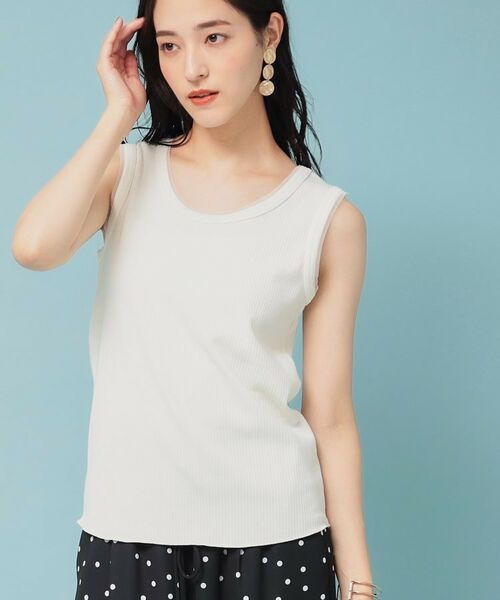 SunaUna / スーナウーナ カットソー | 【異素材使い】ワイドリブタンクトップ | 詳細3