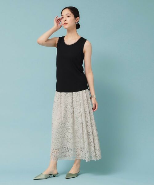 SunaUna / スーナウーナ カットソー | 【異素材使い】ワイドリブタンクトップ | 詳細7