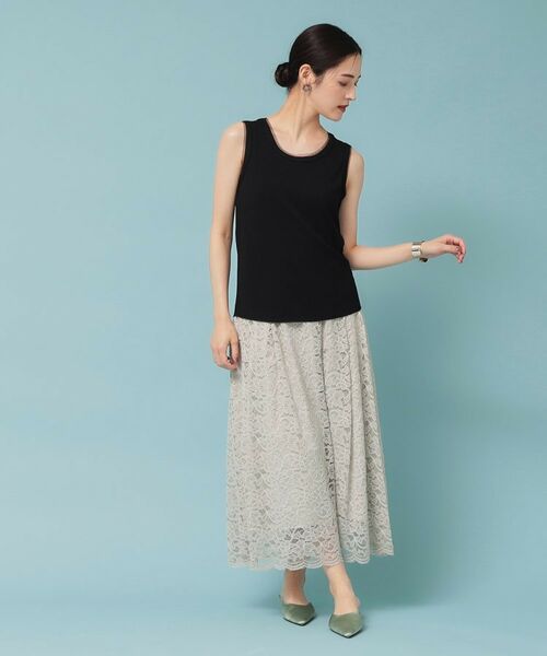 SunaUna / スーナウーナ カットソー | 【異素材使い】ワイドリブタンクトップ | 詳細8