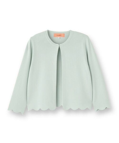 SunaUna / スーナウーナ カーディガン・ボレロ | 【人気シリーズ/4色展開】スカラップ7分袖ボレロ | 詳細1