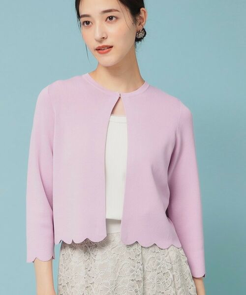 SunaUna / スーナウーナ カーディガン・ボレロ | 【人気シリーズ/4色展開】スカラップ7分袖ボレロ | 詳細10