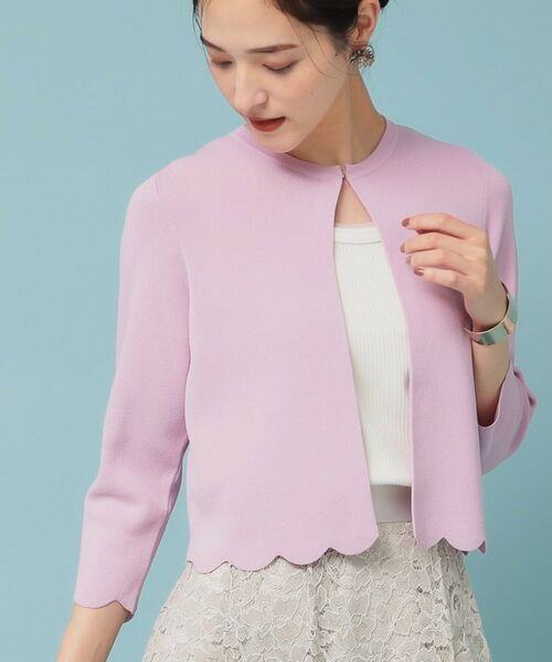 SunaUna / スーナウーナ カーディガン・ボレロ | 【人気シリーズ/4色展開】スカラップ7分袖ボレロ | 詳細11