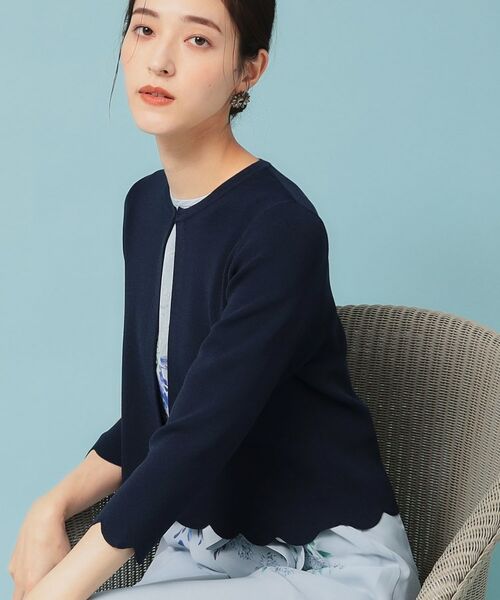 SunaUna / スーナウーナ カーディガン・ボレロ | 【人気シリーズ/4色展開】スカラップ7分袖ボレロ | 詳細13