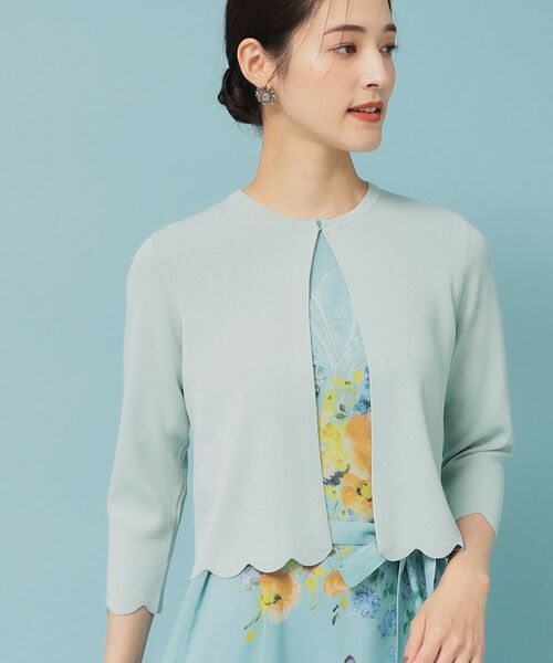 SunaUna / スーナウーナ カーディガン・ボレロ | 【人気シリーズ/4色展開】スカラップ7分袖ボレロ | 詳細15