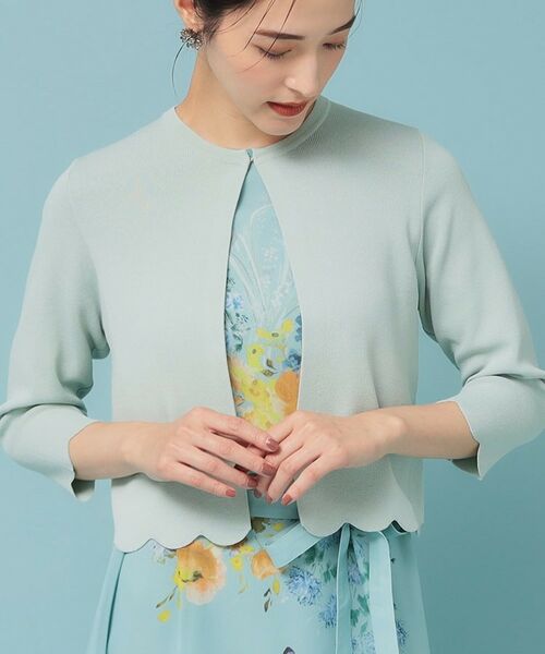 SunaUna / スーナウーナ カーディガン・ボレロ | 【人気シリーズ/4色展開】スカラップ7分袖ボレロ | 詳細16