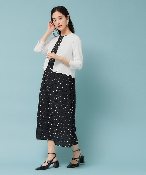 SunaUna / スーナウーナ カーディガン・ボレロ | 【人気シリーズ/4色展開】スカラップ7分袖ボレロ | 詳細2