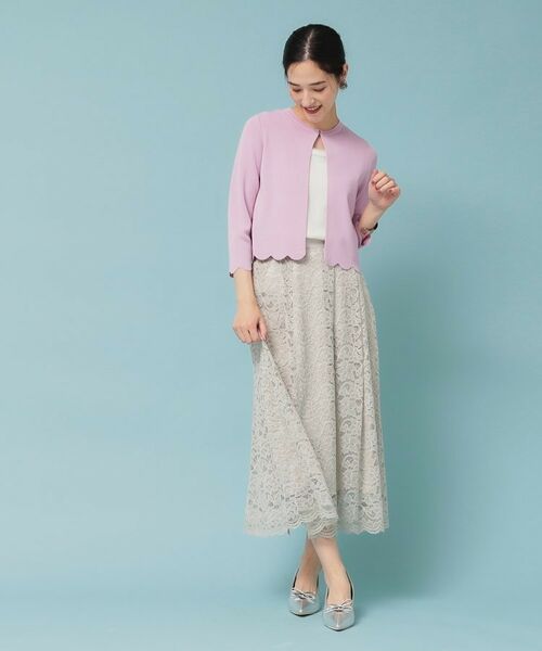 SunaUna / スーナウーナ カーディガン・ボレロ | 【人気シリーズ/4色展開】スカラップ7分袖ボレロ | 詳細4