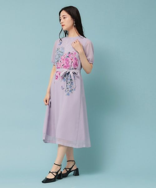 sunauna スーナウーナ 花柄 シアーワンピース 日本製 M140