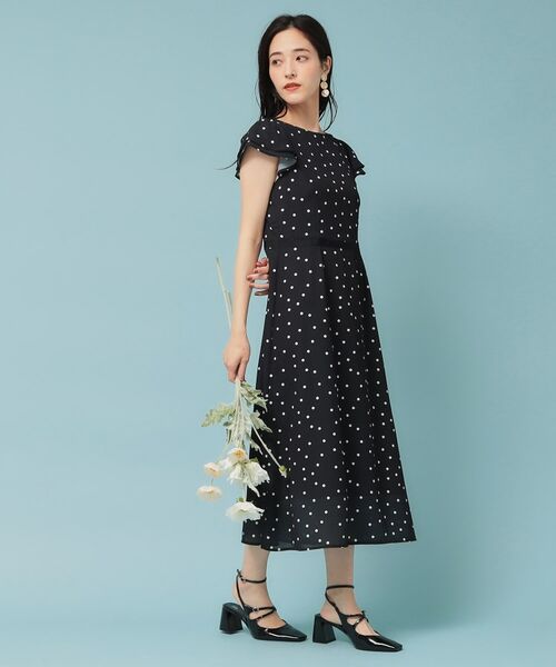 SunaUna / スーナウーナ ロング・マキシ丈ワンピース | 【袖ラッフル/S~L】ドットワンピース | 詳細8