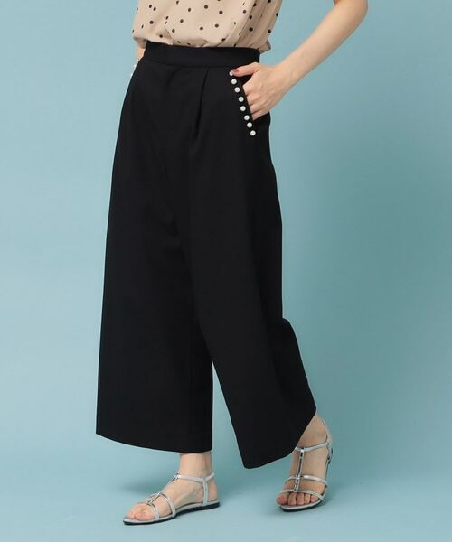 SunaUna / スーナウーナ ショート・ハーフ・半端丈パンツ | 【ウエストゴム/S~L】ガウチョパンツ(ブラック(019))
