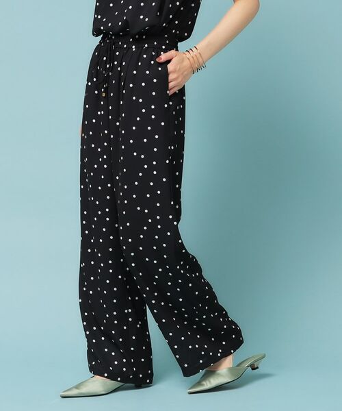 SunaUna / スーナウーナ パンツ | 【ドット柄/S~L】ワイドパンツ(ブラック(119))