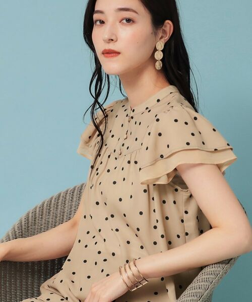 SunaUna / スーナウーナ シャツ・ブラウス | 【袖ラッフル/S~L】ドット柄ブラウス | 詳細5