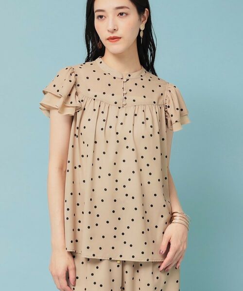 SunaUna / スーナウーナ シャツ・ブラウス | 【袖ラッフル/S~L】ドット柄ブラウス | 詳細9